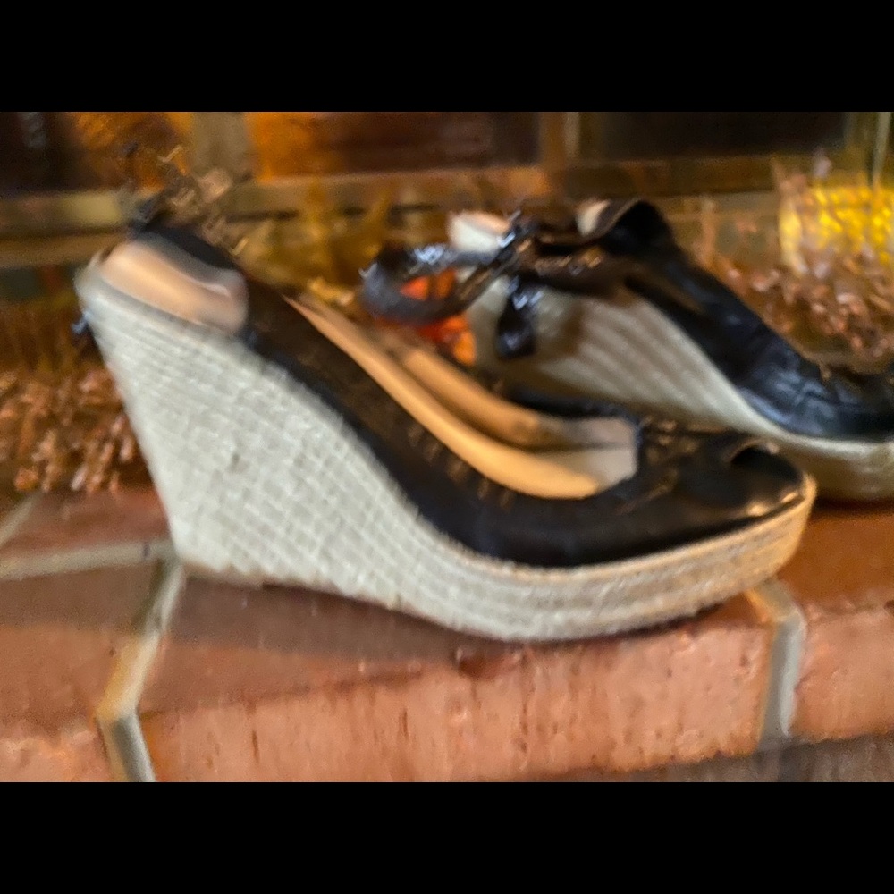 Coach Espadrille black wedge
